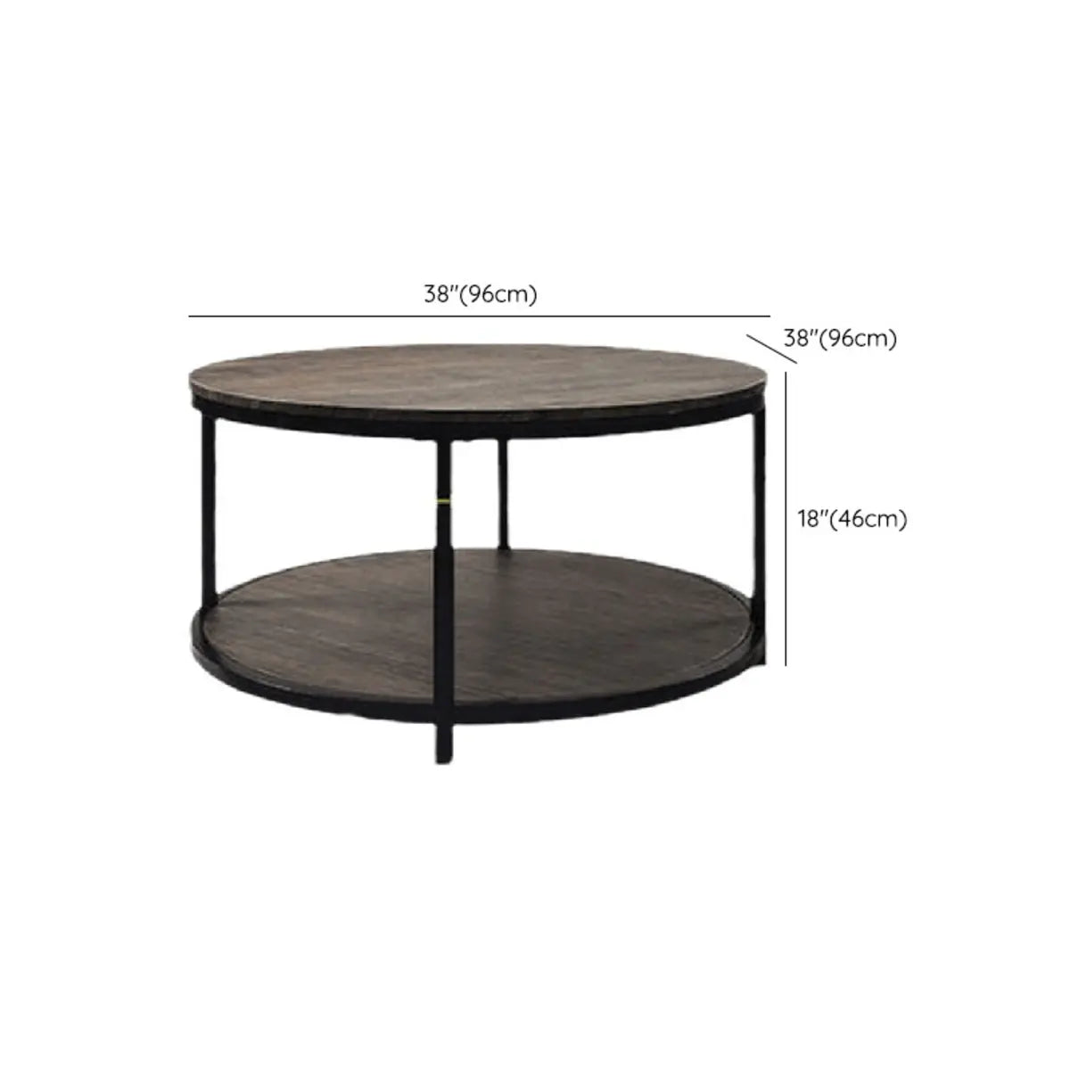 Simple Brown Wood Round Four-Leg Coffee Table