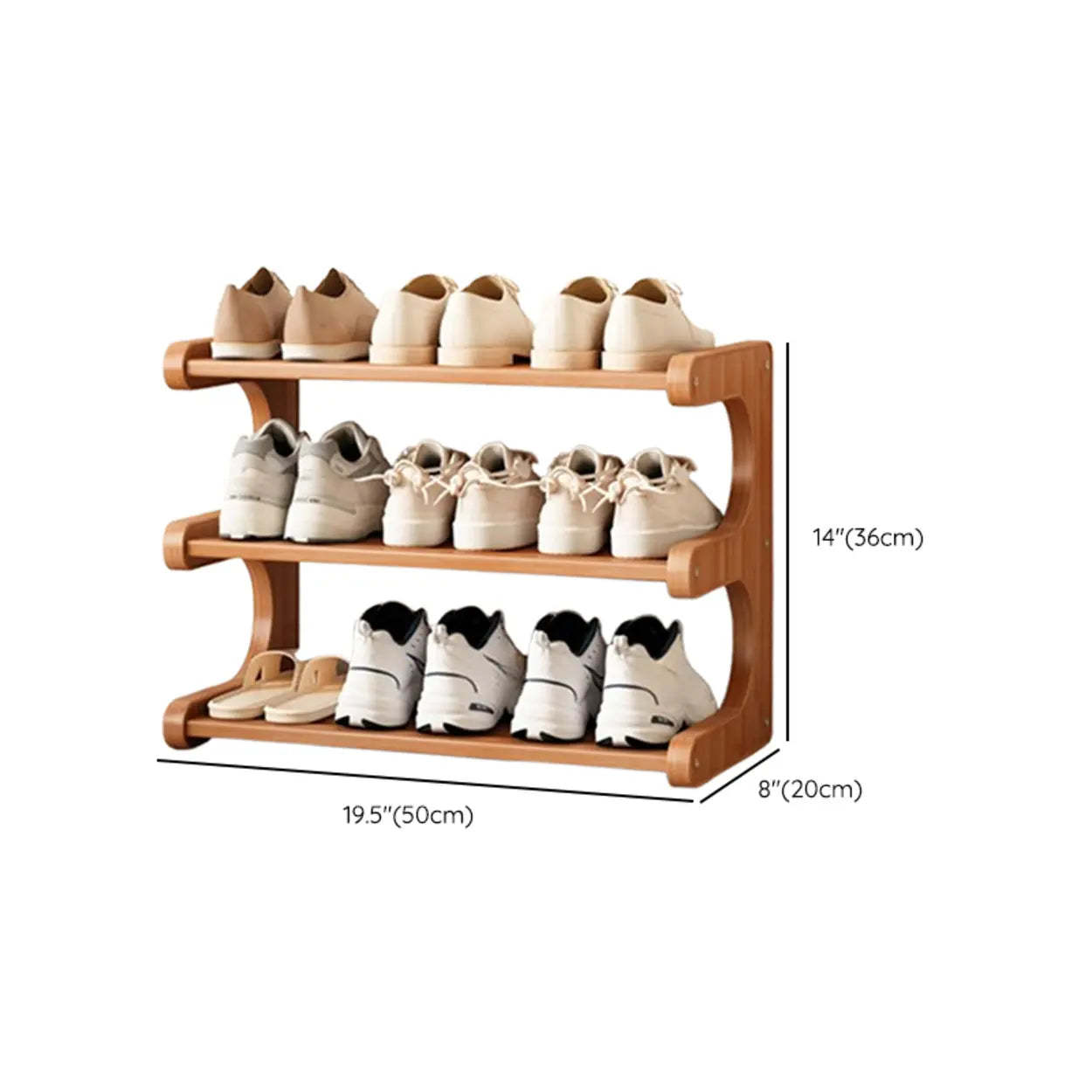 Vertical Freestanding Wood Shoe Rack