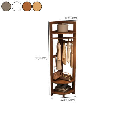 Corner Wood Coat Rack with Shelves