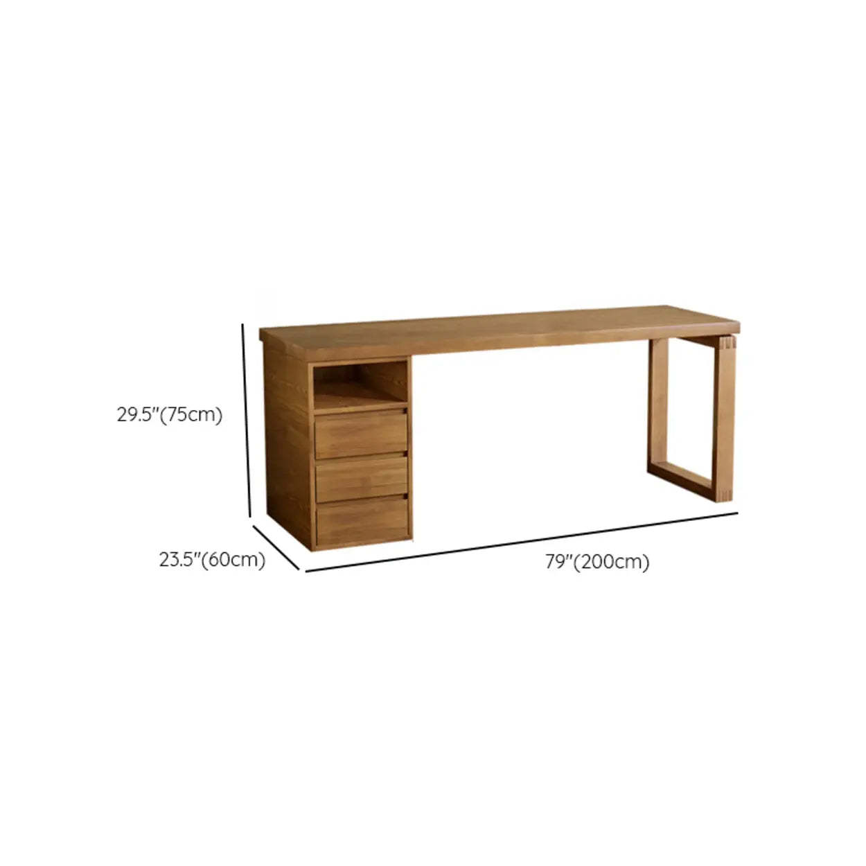 Auburn Wood Computer Desk with Drawers