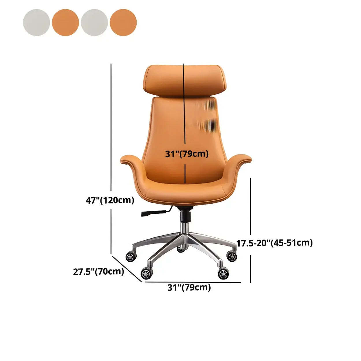 Ergonomic Adjustable Leather Executive Office Chair