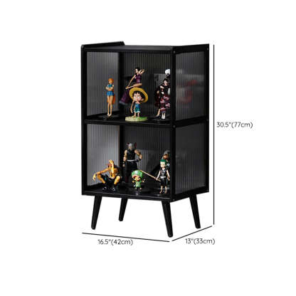 Black Wood Freestanding Curio Display Cabinet