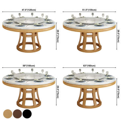 Round Marble Dining Table — Brown / Table Only
