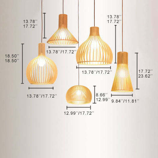 Modern Japanese Wooden Pendant Light