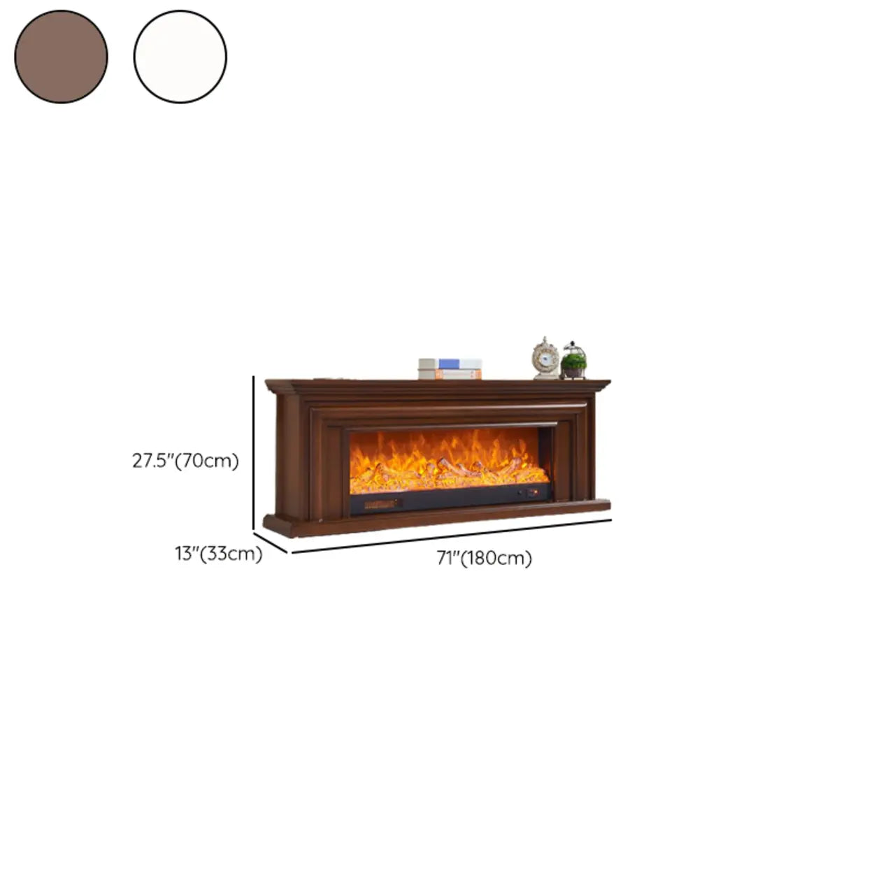 Modern White Fireplace TV Stand with Flame