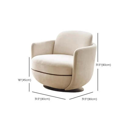 Off-White Flannel Swivel Barrel Chair