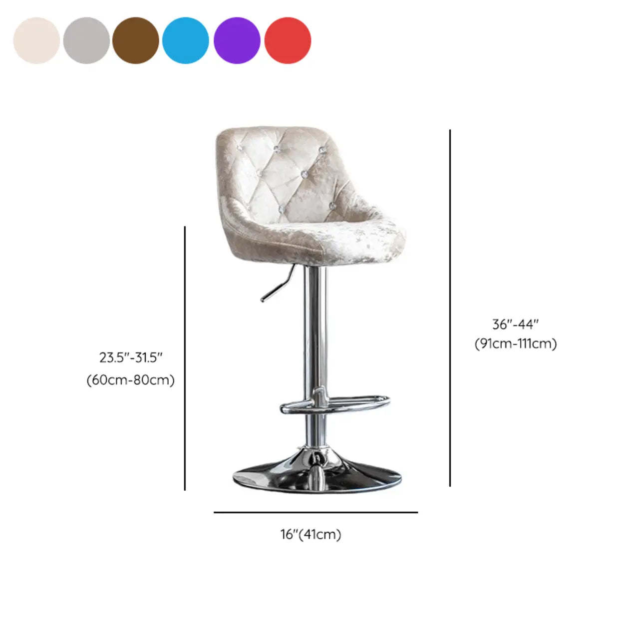 Glam Velvet Swivel Bucket Bar Stool