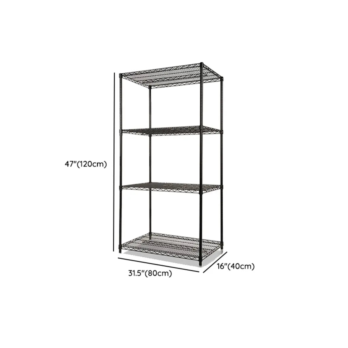 Industrial Black 4-Tier Metal Rectangle Plant Stand