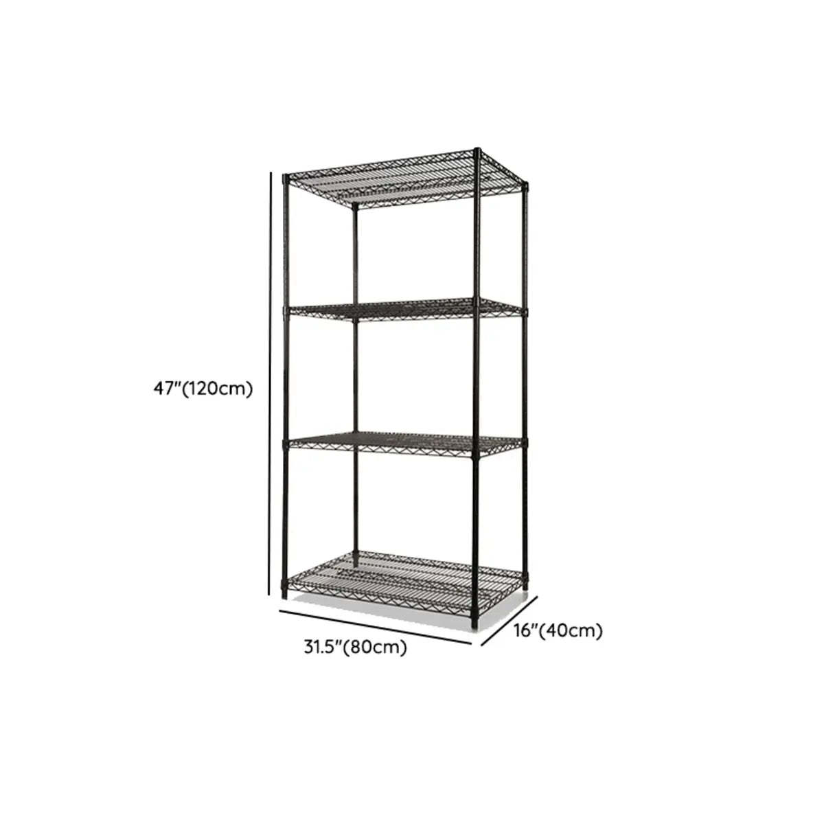 Industrial Black 4-Tier Metal Rectangle Plant Stand