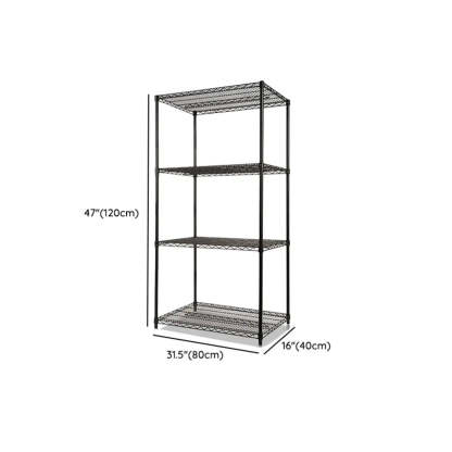 Industrial Black 4-Tier Metal Rectangle Plant Stand