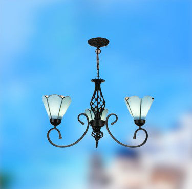 European Tiffany Glass Chandelier