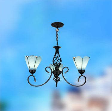 European Tiffany Glass Chandelier