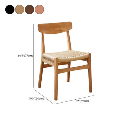 Black Braided Rope Woven Wood Kitchen Dining Chair