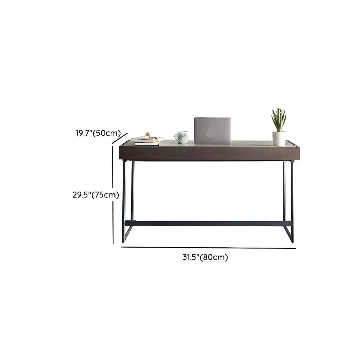 Modern Gray Stone Drawer Steel Sledge Writing Desk