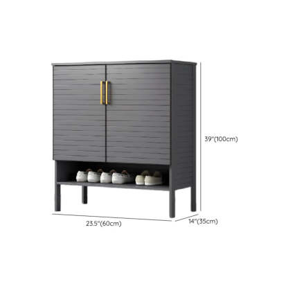 Modern Gray Wood Large Hallway Shoe Cabinet