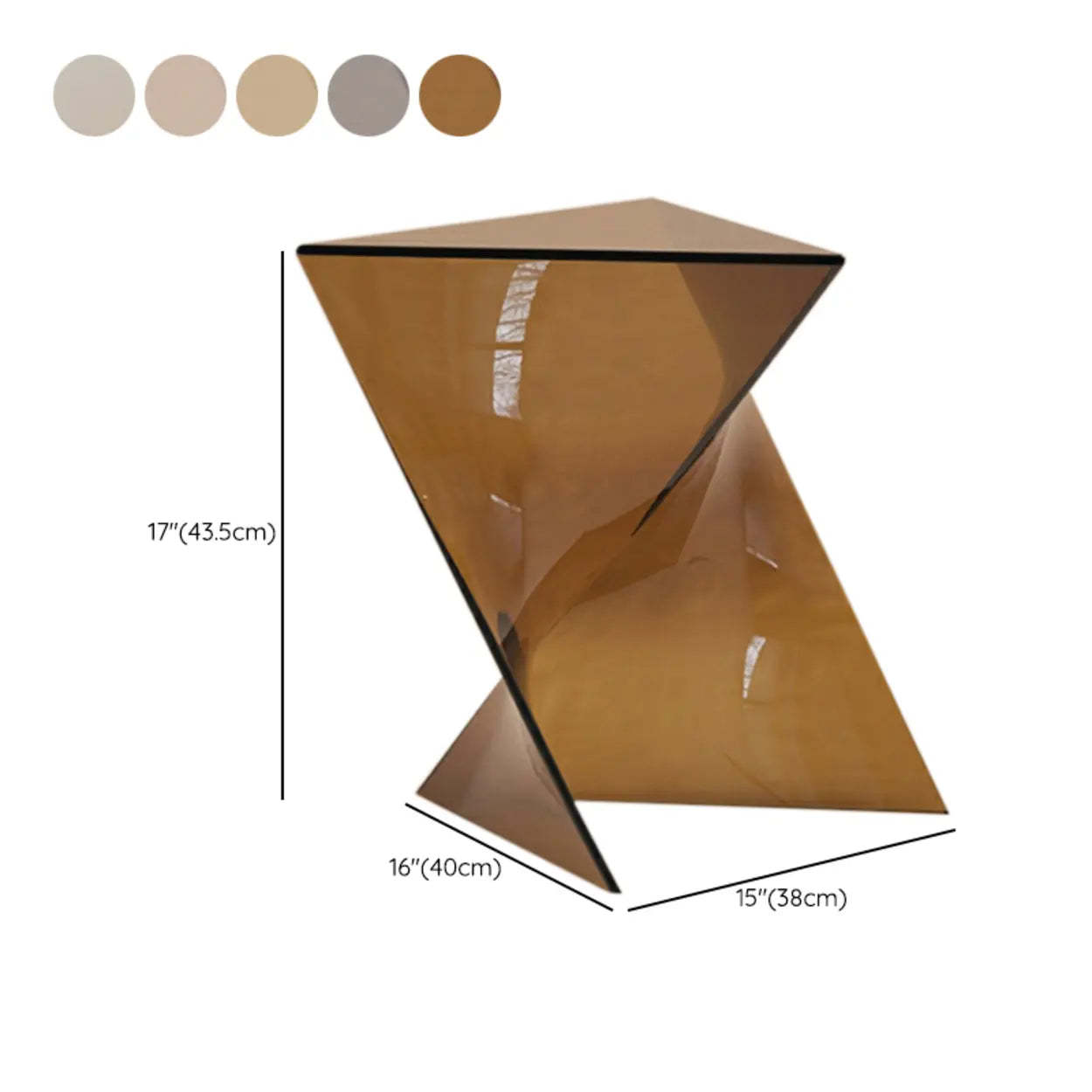 Modern Brown Acrylic Triangle Side Table