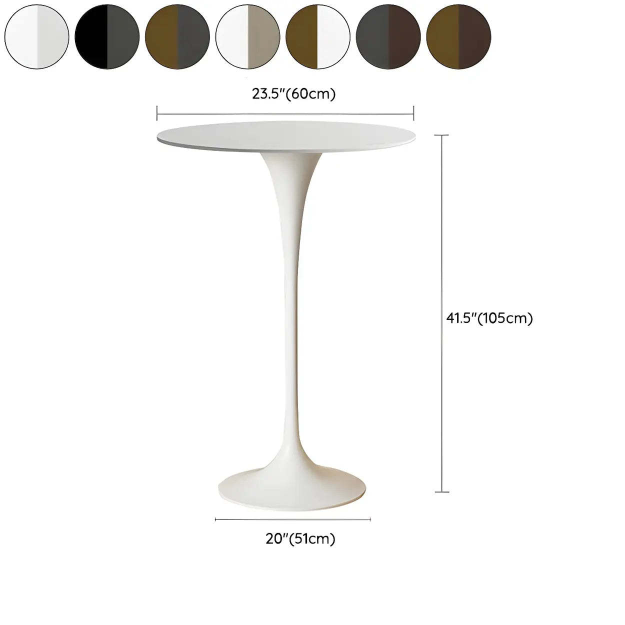 Minimalist Small Round Pedestal Bar Table