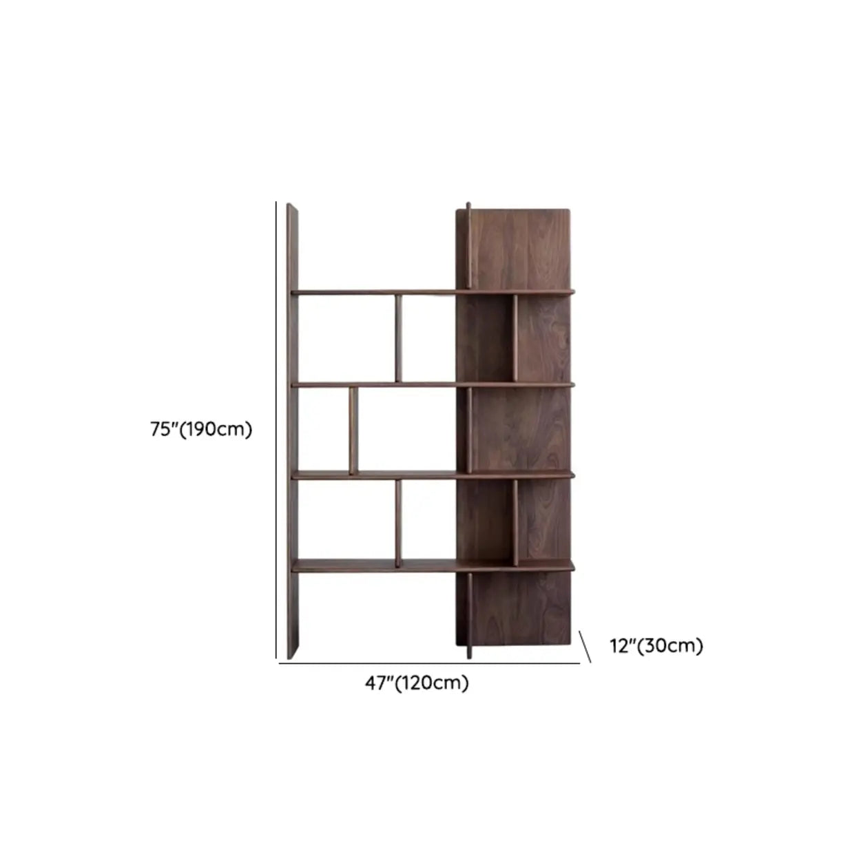 Mid-Century Open Back Wood Bookshelf