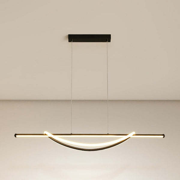 Silicone linear aluminum chandeliers for living room — 39.37" L / Cool White (6000K) / White