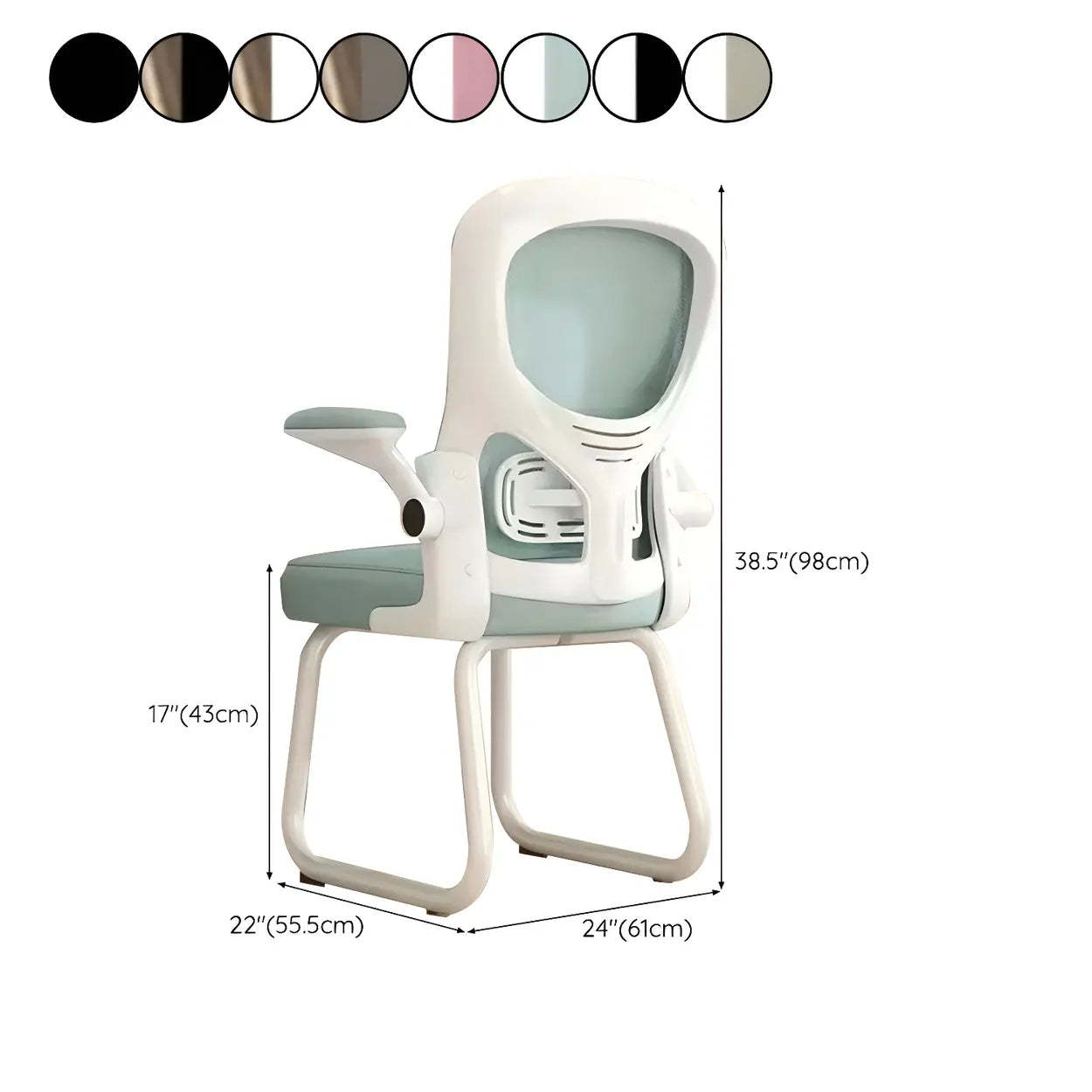 Green Contemporary Ergonomic Mesh Office Chair — Gray-White / Sponge / Silver