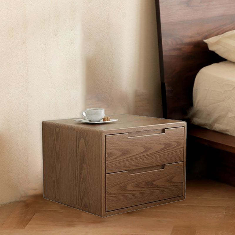 Modern Rubber Wood Bedside Nightstand