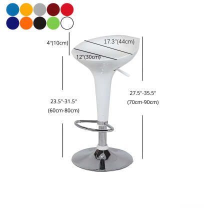 Adjustable Swivel Pedestal Bar Stool with Chrome Base
