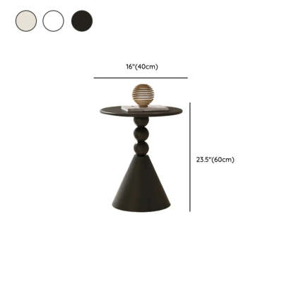 Art Deco Black Round Pedestal Chairside Table