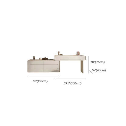 Modern White Scalable Makeup Vanity with Drawers