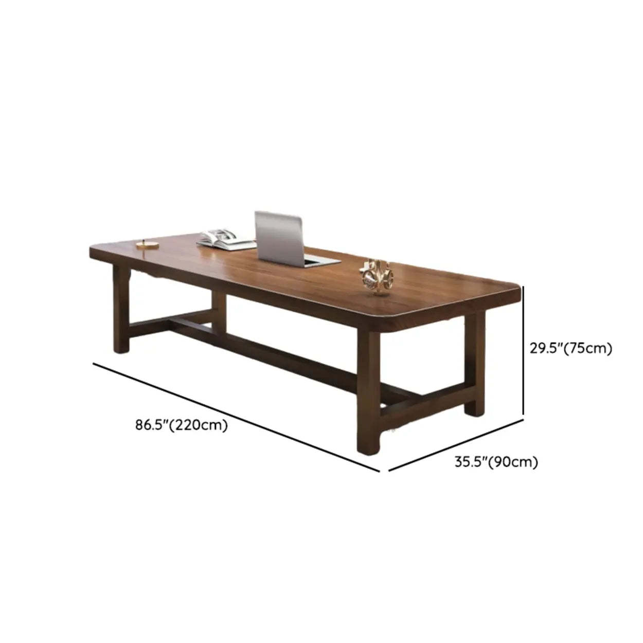 Brown Long Wood Multi-Person Conference Table