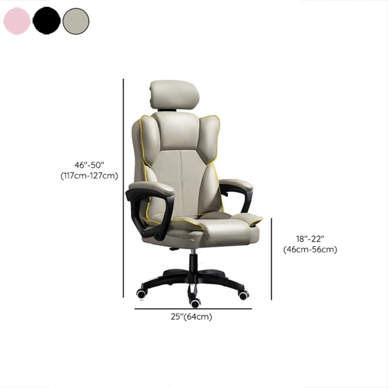 Tilt Lumbar-Support Leather Adjustable Swivel Office Chair