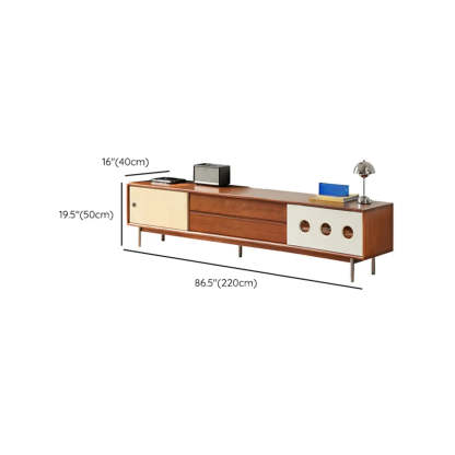 Mid-Century Wood TV Stand with Drawers