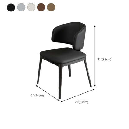Modern Leather Curved Wingback Dining Chair