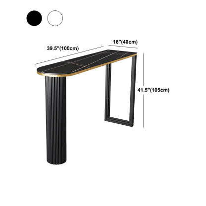 Black Stone Oval Tall Bar Table for Island Dining — Black / Table Only