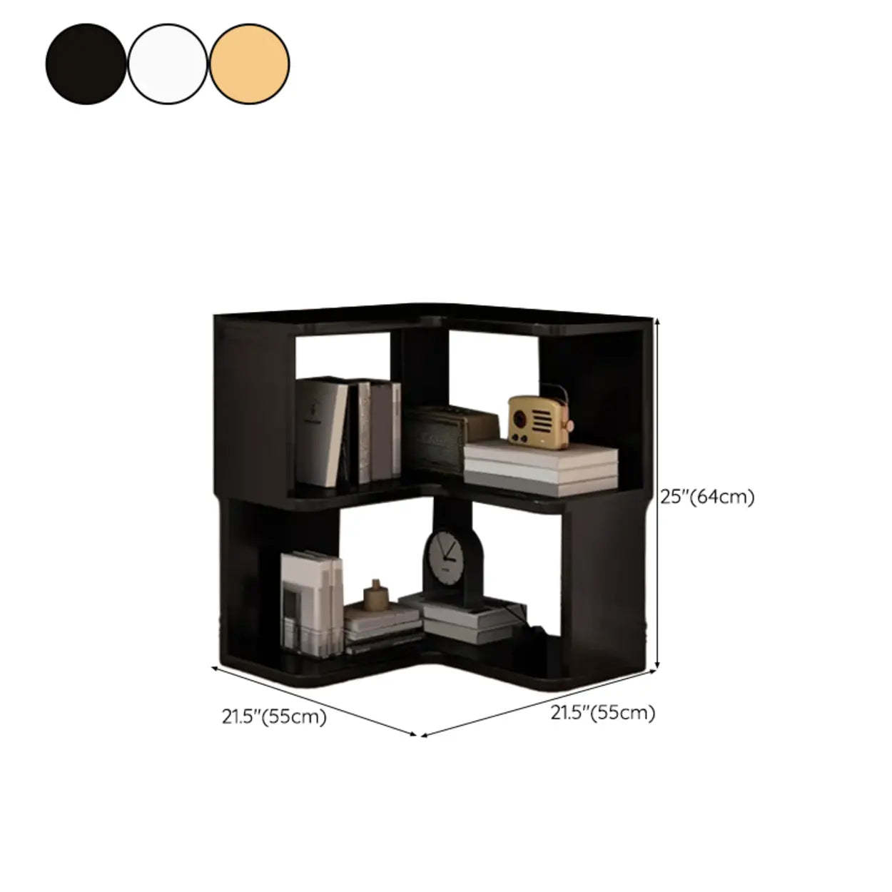 Wood Corner Storage Bookcase