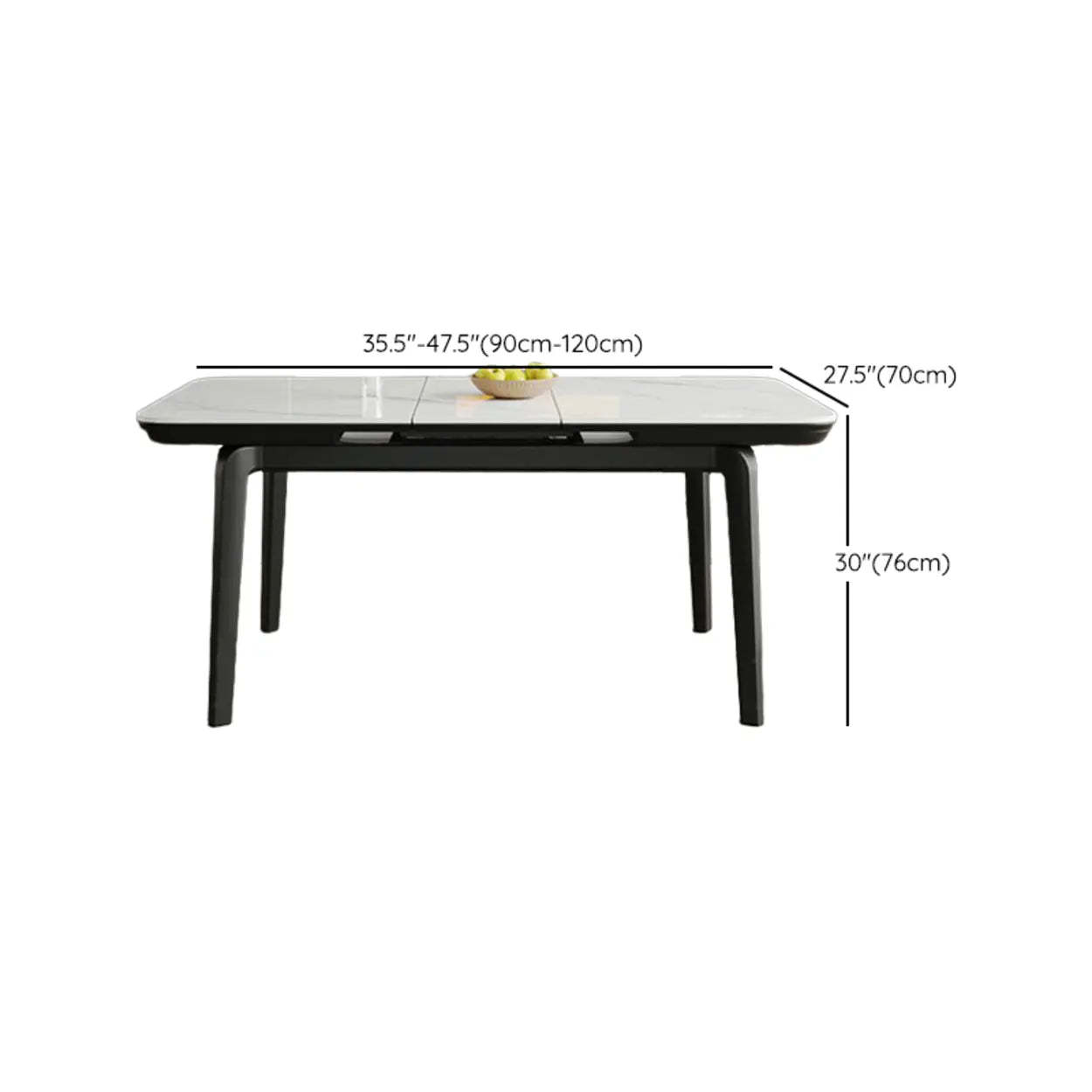 Extendable Stone Rectangular Dining Table