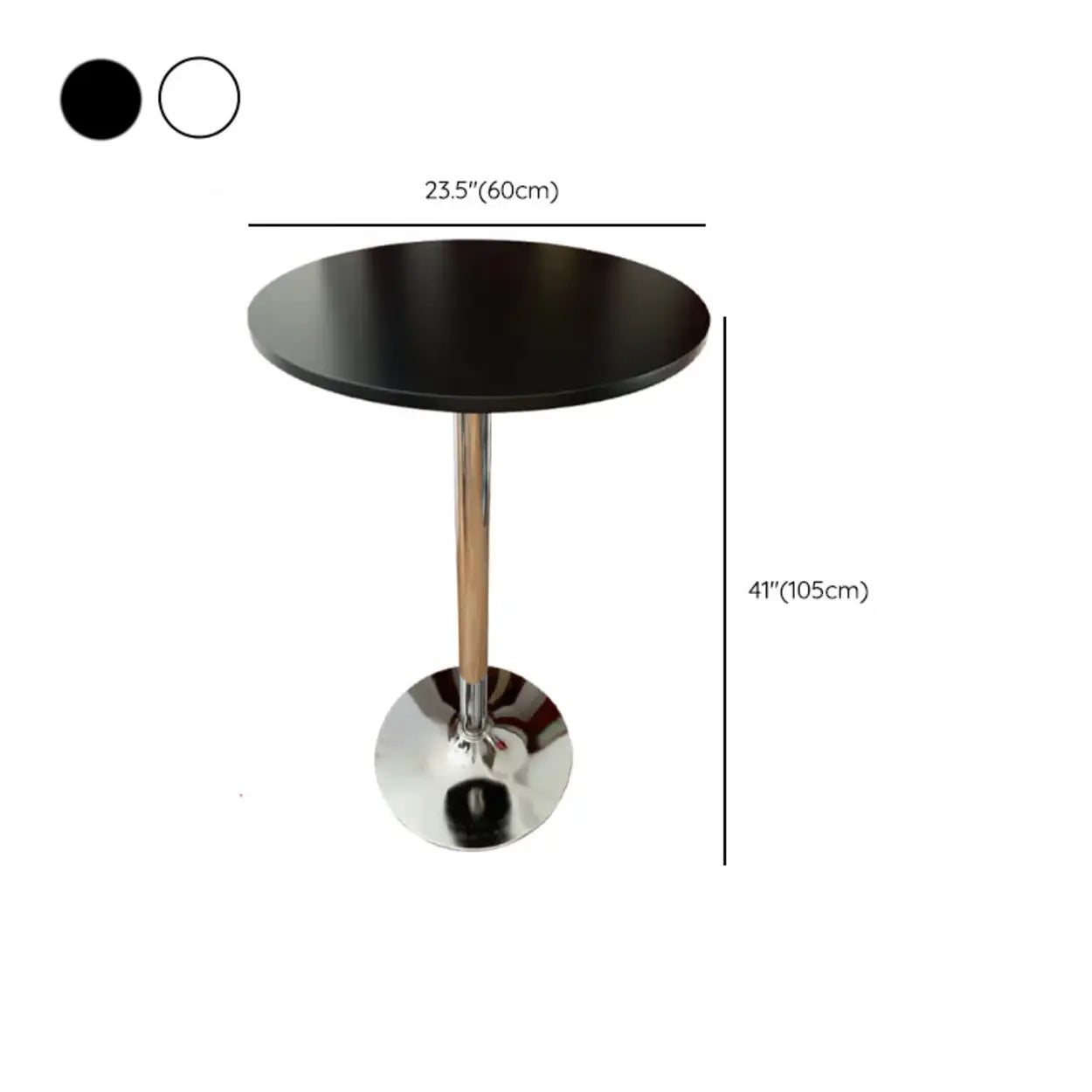 Minimalist White Small Round Metal Bar Table