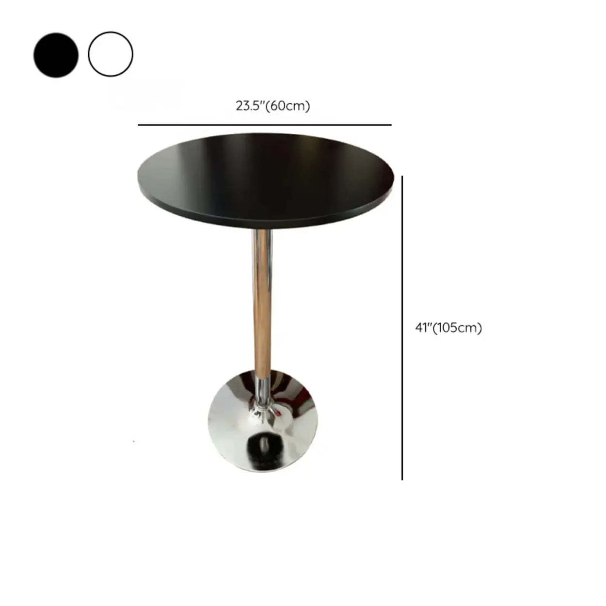 Minimalist White Small Round Metal Bar Table