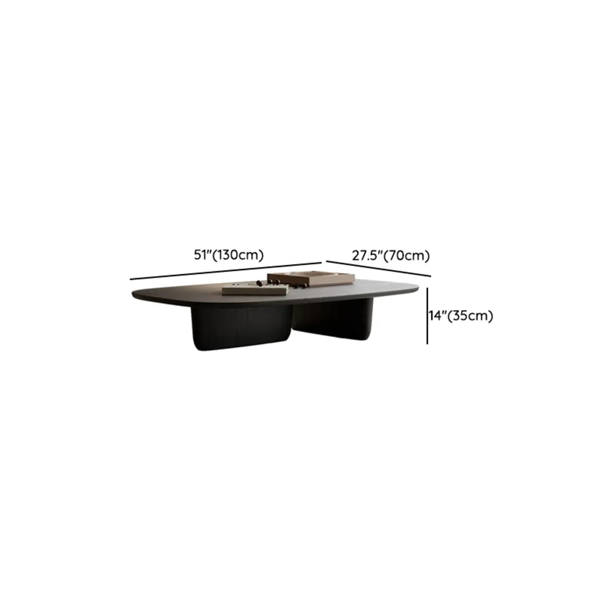 Abstract Black Arc Rectangle Coffee Table
