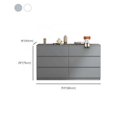 White Wood Soft-Close Drawer Entry Dresser — 8 / Grey