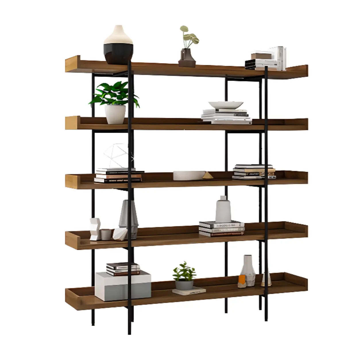Brown Wood Open Display Bookshelf