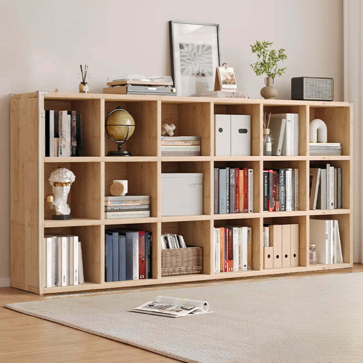 Casual Horizontal Wooden Closed Back Bookcase