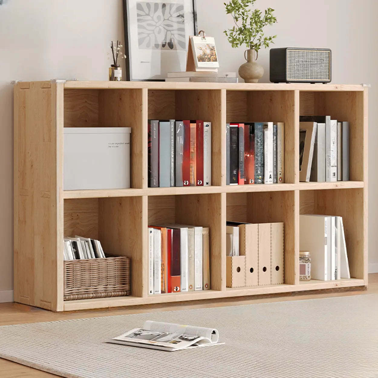 Casual Horizontal Wooden Closed Back Bookcase