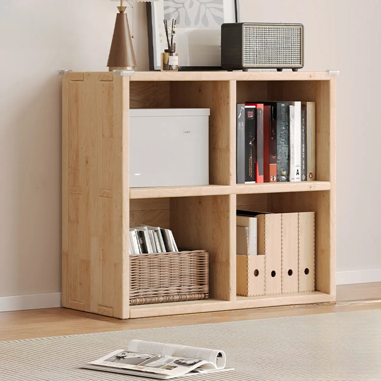 Casual Horizontal Wooden Closed Back Bookcase