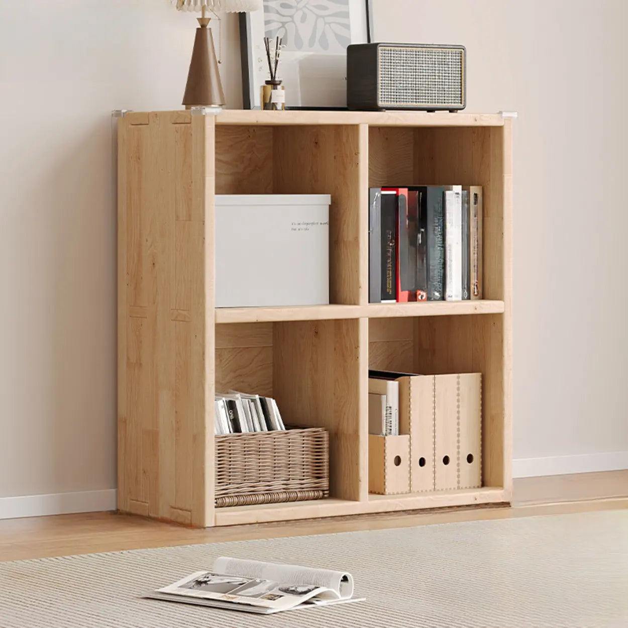 Casual Horizontal Wooden Closed Back Bookcase