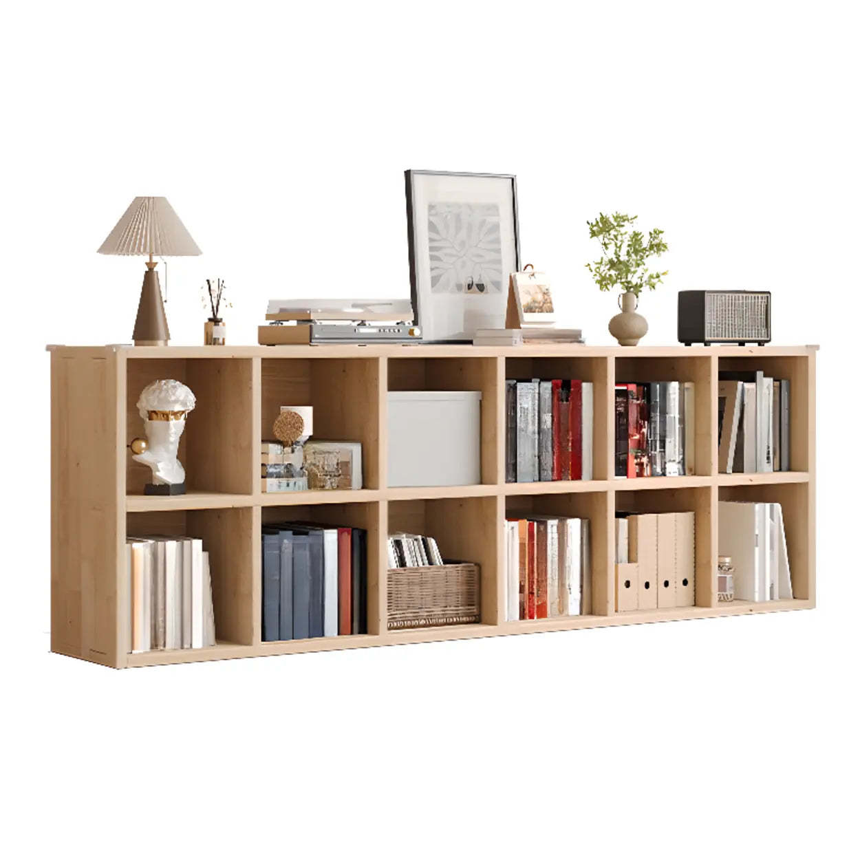 Casual Horizontal Wooden Closed Back Bookcase
