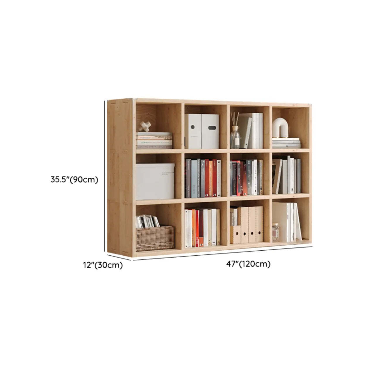 Casual Horizontal Wooden Closed Back Bookcase