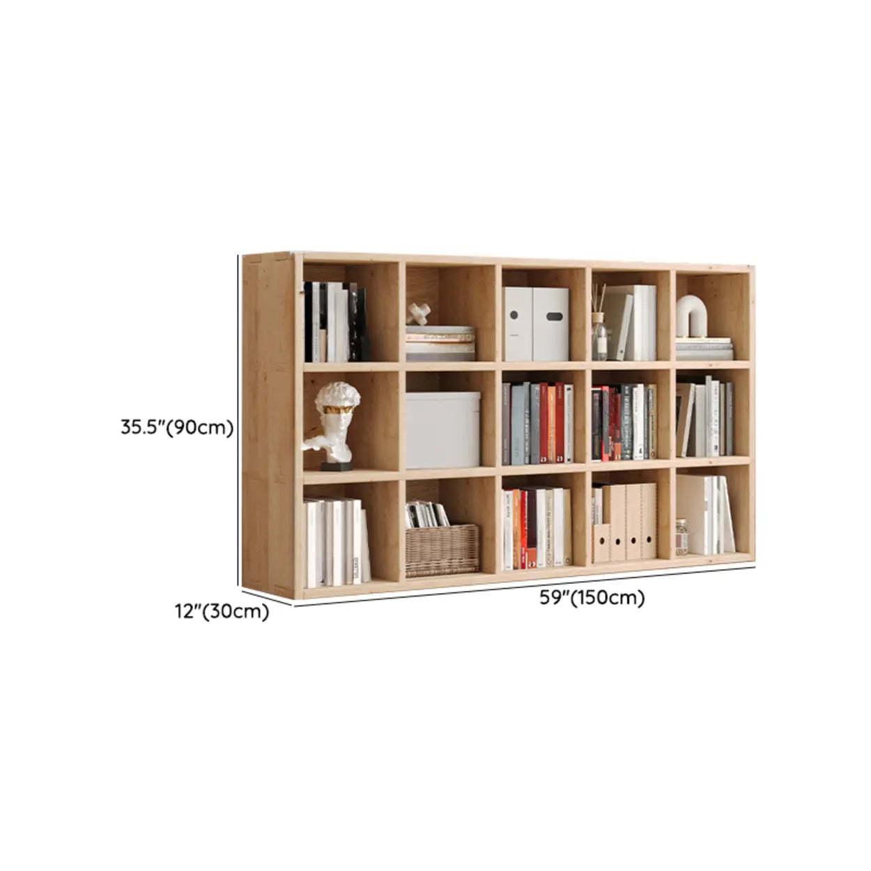 Casual Horizontal Wooden Closed Back Bookcase