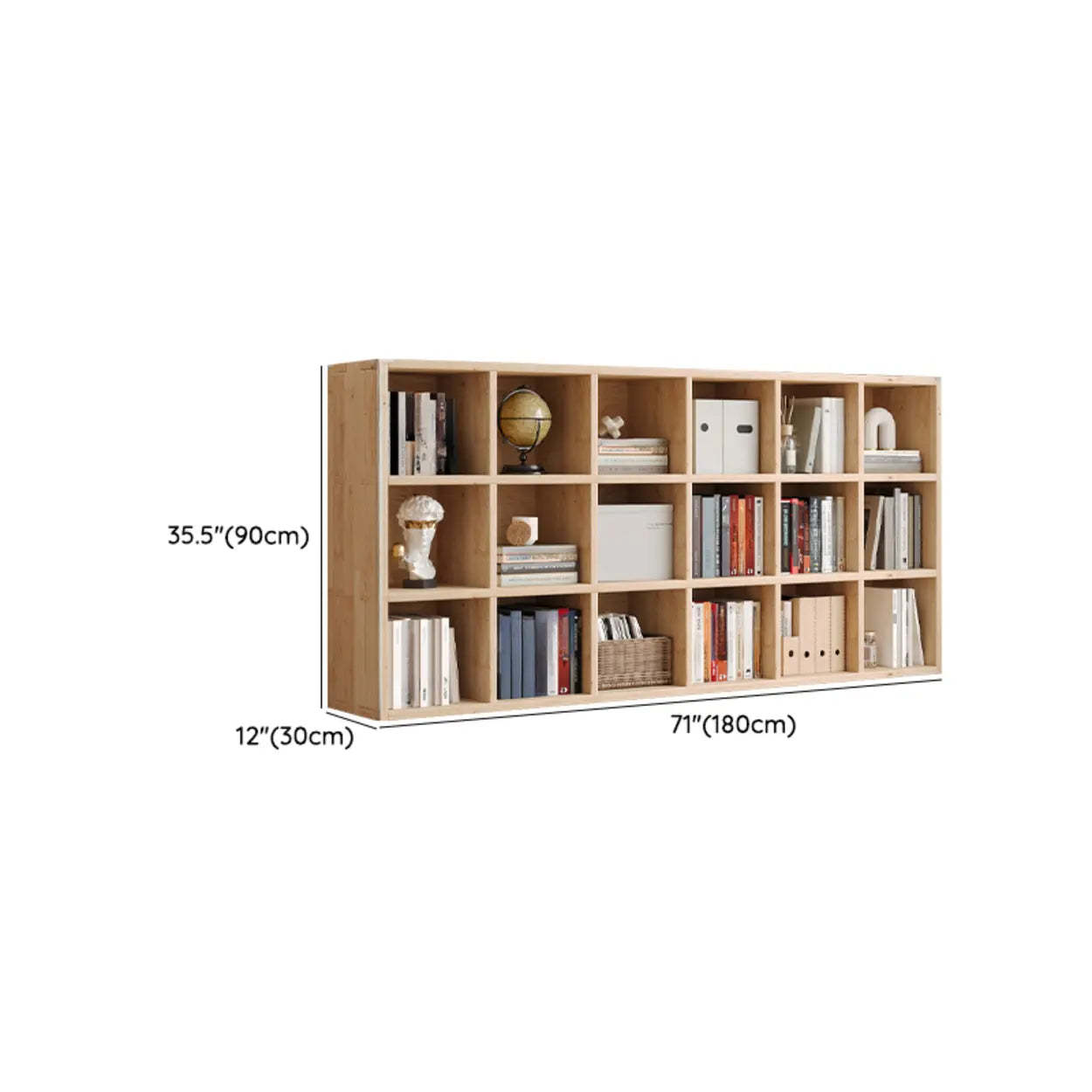 Casual Horizontal Wooden Closed Back Bookcase