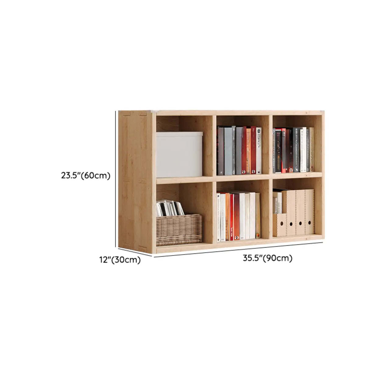 Casual Horizontal Wooden Closed Back Bookcase