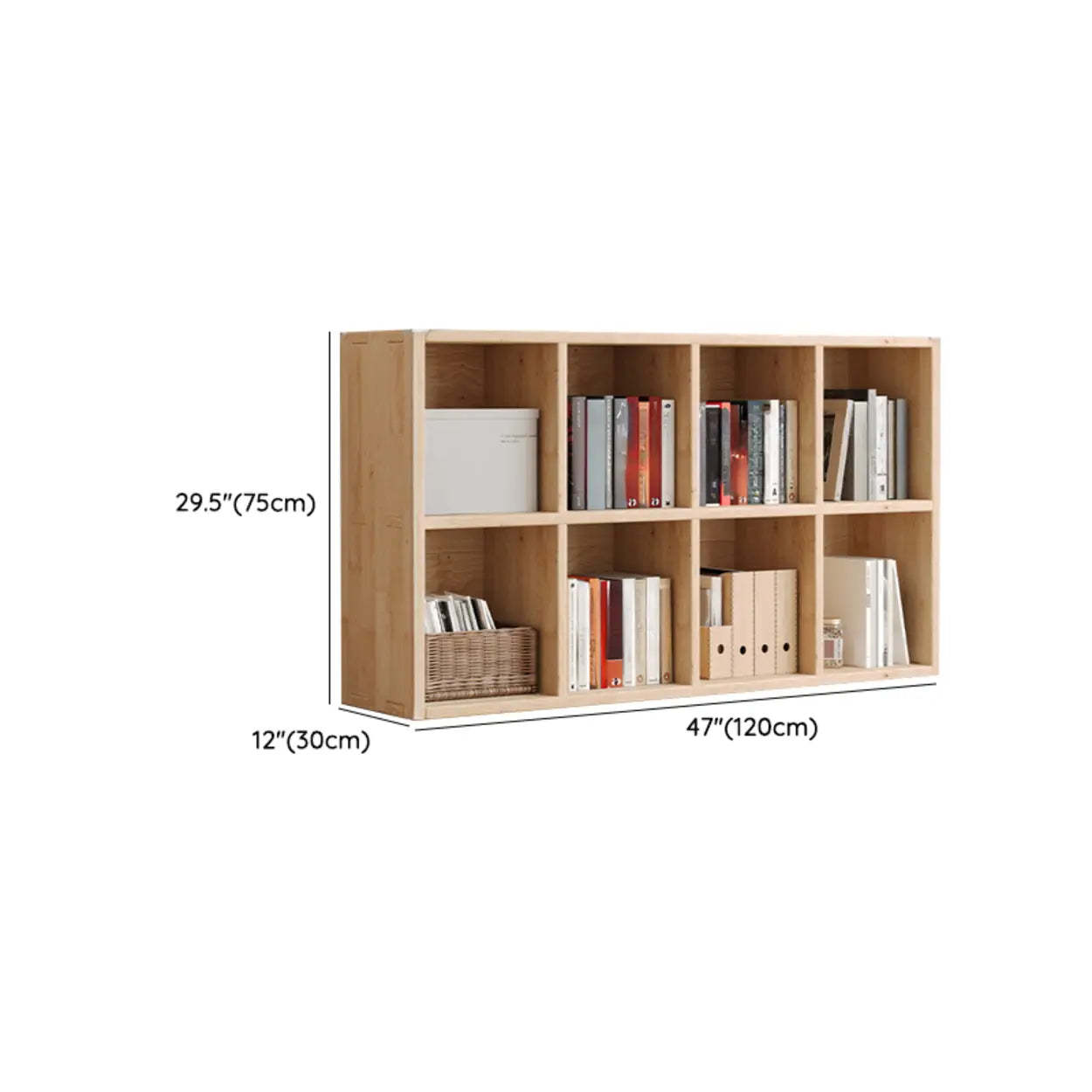 Casual Horizontal Wooden Closed Back Bookcase